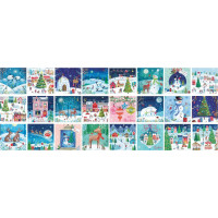 EUROGRAPHICS Puzzle Adventní kalendář: Vánoční vesnice 24x50 dílků