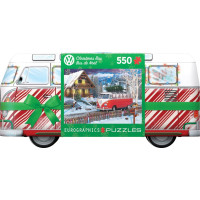 EUROGRAPHICS Puzzle v plechové krabičce Vánoční autobus Volkswagen 550 dílků