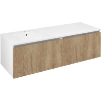 Sapho LOREA skříňka s umyvadlem 141x46x51, 5cm (70+70cm), levá, dub alabama/bílá mat LE070-2231-L-05