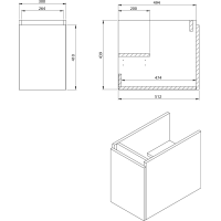 Sapho LOREA skříňka s umyvadlem 121x46x51, 5cm (30+90 cm), pravá, bílá mat LE090-3131-R-01