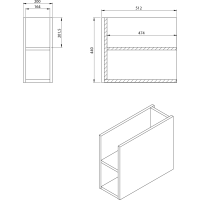Sapho LOREA skříňka s umyvadlem 101x46x51, 5cm (20+80 cm), pravá, bílá mat LE080-3131-R-01