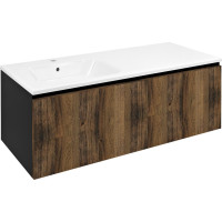 Sapho LOREA skříňka s umyvadlem 121x46x51, 5cm (90+30cm), levá, dub collingwood/černá mat LE090-1935-L-03