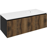 Sapho LOREA skříňka s umyvadlem 121x46x51, 5cm (30+90cm), pravá, dub collingwood/černá mat LE090-1935-R-03