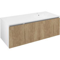 Sapho LOREA skříňka s umyvadlem 121x46x51, 5cm (30+90cm), pravá, dub alabama/bílá mat LE090-2231-R-02