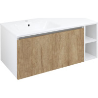 Sapho LOREA skříňka s umyvadlem 101x46x51, 5cm (80+20cm), levá, dub alabama/bílá mat LE080-2231-L-02