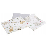 Dětské mušelínové pleny BABYMAM PREMIUM 60x75 cm - sada 3 ks - Lesní zvířátka