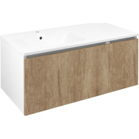 Sapho LOREA skříňka s umyvadlem 101x46x51, 5cm (70+30cm), levá, dub alabama/bílá mat LE070-2231-L-02