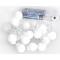 Solight LED vánoční řetěz barevné koule, 20x LED, 2m, 2x AA
