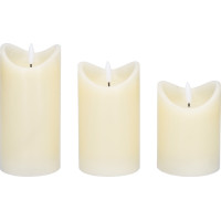 Solight sada LED svíček z přírodního vosku, 3ks, AAA