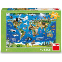 Dino Puzzle Mapa zvířat 100 XL dílků