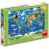 Dino Puzzle Mapa zvířat 100 XL dílků