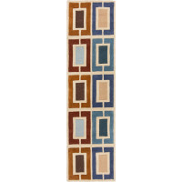 Ručně všívaný běhoun Illusion Retro Blocks Blue/Multi