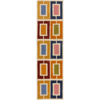 Ručně všívaný běhoun Illusion Retro Blocks Multi