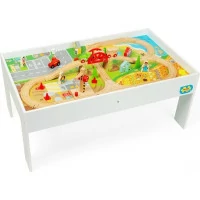 Bigjigs Rail Dřevěná vláčkodráha a stůl