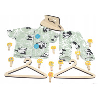 Dřevěná pračka s příslušenstvím - přírodní