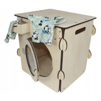 Dřevěná pračka s příslušenstvím - přírodní