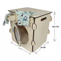 Dřevěná pračka s příslušenstvím - přírodní