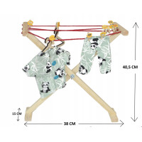 Dřevěná pračka s příslušenstvím - přírodní