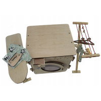 Dřevěná pračka s příslušenstvím - přírodní