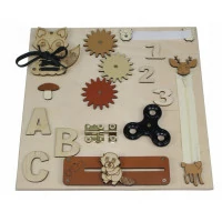Interaktivní dětská tabule PODZIMNÍ LES - 30x30 cm - přírodní