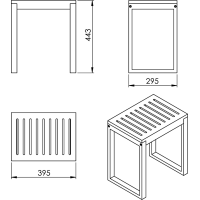 Gedy HIMALAYA koupelnová stolička, 39, 5x44, 3x29, 5cm, bambus 3072