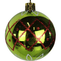 Vánoční závěsné baňky na stromeček FESTIVE 6 cm - 16 ks - červené/zelené/bílé