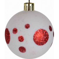 Vánoční závěsné baňky na stromeček FESTIVE 6 cm - 16 ks - červené/zelené/bílé