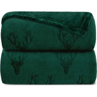 Vánoční deka NOBLE Deer 150x200 cm - tmavě zelená