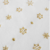 Povlak na polštář SPARKLE Vločky - imitace kožešiny - 45x45 cm - bílý/zlatý