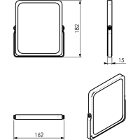 Gedy MIDORI kosmetické zrcátko na postavení, 162x185mm, oboustranné, černá/bambus 2106
