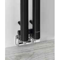 Sapho PILON otopné těleso 122x1800mm, se dvěma háčky pro ručník, černá mat IZ124T