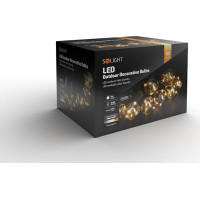 Solight venkovní řetěz s dekorativním LED žárovkami, 10x micro LED, žárovka, 3m, 3xAA