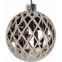 Vánoční závěsné baňky na stromeček FESTIVE 6 cm - 16 ks - bílé/zlaté