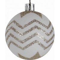 Vánoční závěsné baňky na stromeček FESTIVE 6 cm - 16 ks - bílé/zlaté