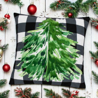 Povlak na polštář NORDIC Velvet 45x45 cm - Zelený strom