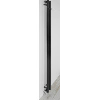 Sapho PILON otopné těleso 122x1800mm, se dvěma háčky pro ručník, černá mat IZ124T
