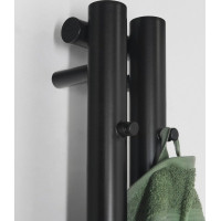 Sapho PILON otopné těleso 122x1800mm, se dvěma háčky pro ručník, černá mat IZ124T