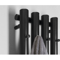 Sapho PILON otopné těleso 270x1800mm, se čtyřmi háčky pro ručník, černá mat IZ122T