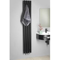 Sapho PILON otopné těleso 270x1800mm, se čtyřmi háčky pro ručník, černá mat IZ122T