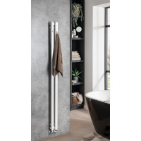 Sapho PILON otopné těleso 122x1800mm, se dvěma háčky pro ručník, bílá mat IZ125T