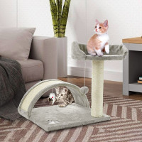 Škrabadlo pro kočky s platformou 45 cm - šedé