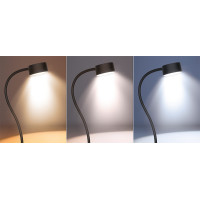 Solight LED stolní nabíjecí lampička, 2W, 210lm, 3CCT, černá, clip