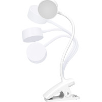 Solight LED stolní nabíjecí lampička, 2W, 210lm, 3CCT, bílá, clip