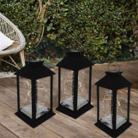 Solární dekorativní LED lampa DECO - 14x14x30 cm - černá