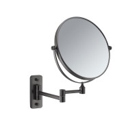 Gedy GAIA kosmetické zrcátko závěsné, Ø 230mm, oboustranné, gun metal CO202481