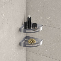 Gedy SMART rohová police do sprchy, 210x45x210mm, gun metal 247981