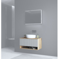 Koupelnová závěsná skříňka pod umyvadlo AVIOLA 80 cm - dub artisan/kašmír