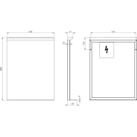Sapho TRAKA zrcadlo s LED osvětlením a poličkou, 60x80cm TK060