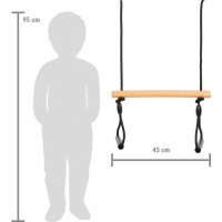 small foot Trapézová houpačka s gymnastickými kruhy Black Line