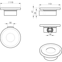 Gedy PIRENEI mýdlenka, mléčné sklo, gun metal PI1181